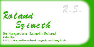 roland szimeth business card